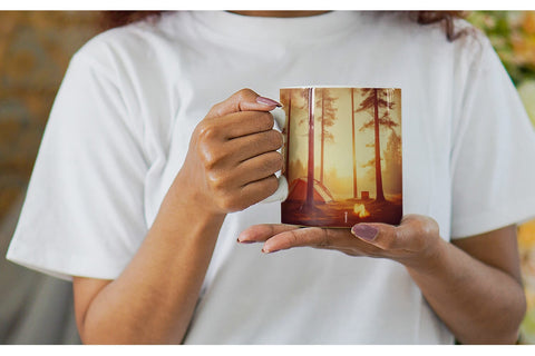 Mug Wrap Camping Forest Sunset Sublimation artnoy 