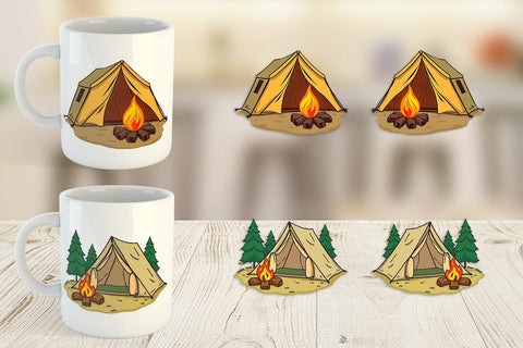 Mug Wrap Camping Tent Sublimation artnoy 