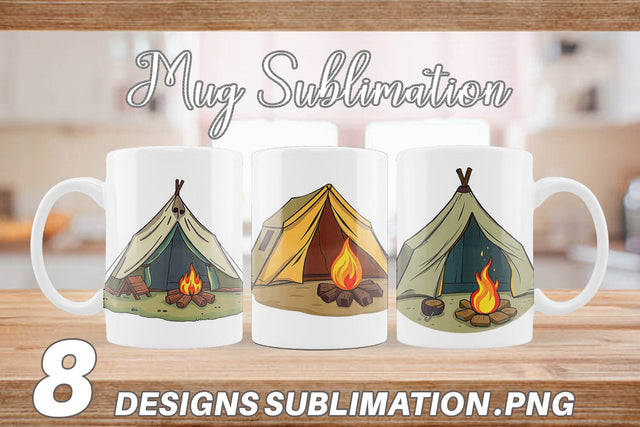 Mug Wrap Camping Tent Sublimation artnoy 