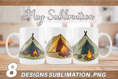 Mug Wrap Camping Tent Sublimation artnoy 