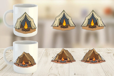 Mug Wrap Camping Tent Sublimation artnoy 