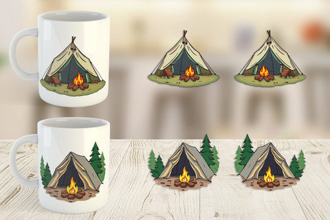 Mug Wrap Camping Tent Sublimation artnoy 
