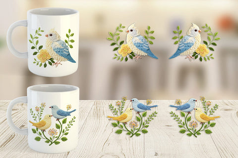 Mug Wrap Canary Embroidery Sublimation artnoy 