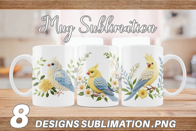 Mug Wrap Canary Embroidery Sublimation artnoy 