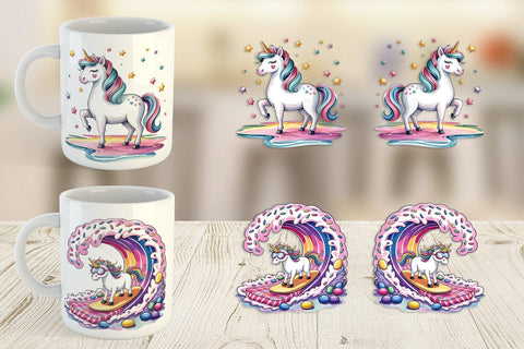 Mug Wrap Candy Unicorn Summer Sublimation artnoy 
