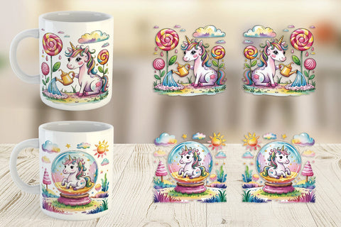 Mug Wrap Candy Unicorn Summer Sublimation artnoy 