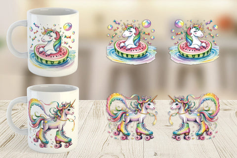 Mug Wrap Candy Unicorn Summer Sublimation artnoy 