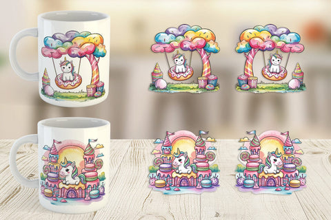 Mug Wrap Candy Unicorn Summer Sublimation artnoy 