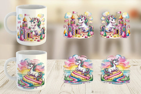 Mug Wrap Candy Unicorn Summer Sublimation artnoy 