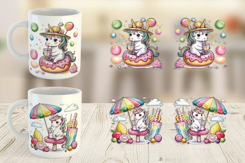 Mug Wrap Candy Unicorn Summer Sublimation artnoy 