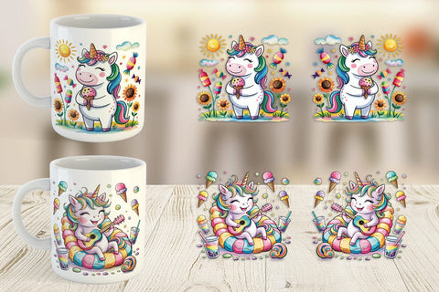 Mug Wrap Candy Unicorn Summer Sublimation artnoy 