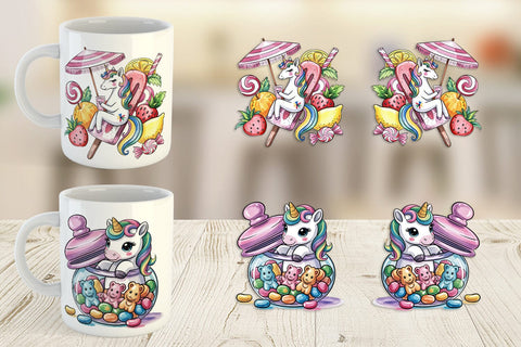 Mug Wrap Candy Unicorn Summer Sublimation artnoy 