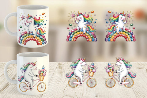 Mug Wrap Candy Unicorn Summer Sublimation artnoy 