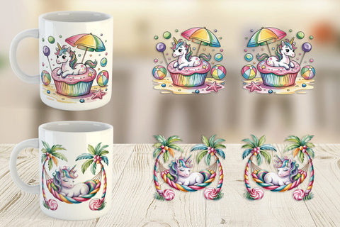 Mug Wrap Candy Unicorn Summer Sublimation artnoy 