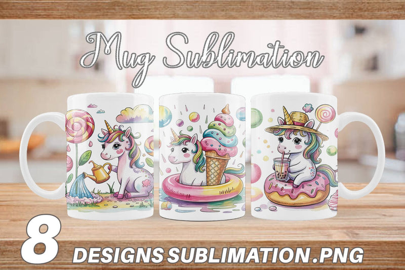 Mug Wrap Candy Unicorn Summer Sublimation artnoy 