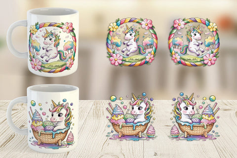 Mug Wrap Candy Unicorn Summer Sublimation artnoy 