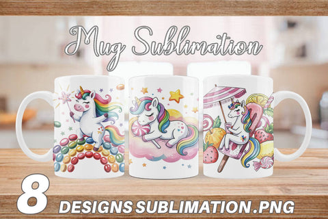 Mug Wrap Candy Unicorn Summer Sublimation artnoy 
