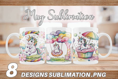 Mug Wrap Candy Unicorn Summer Sublimation artnoy 