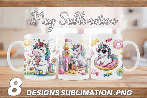 Mug Wrap Candy Unicorn Summer Sublimation artnoy 