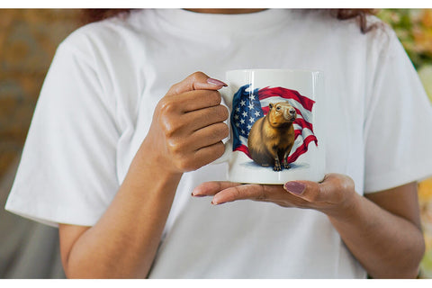 Mug Wrap Capybara 4th of July Sublimation artnoy 