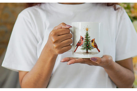 Mug Wrap Cardinal Christmas Bird Sublimation artnoy 