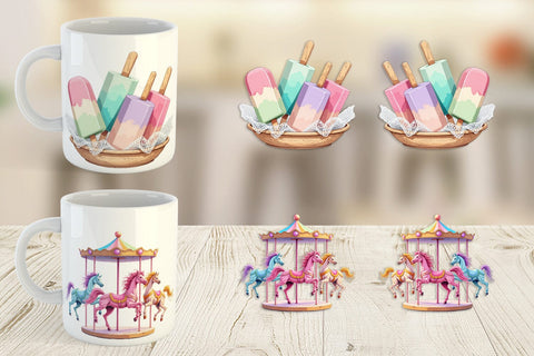 Mug Wrap Carnival Ice Cream Sublimation artnoy 