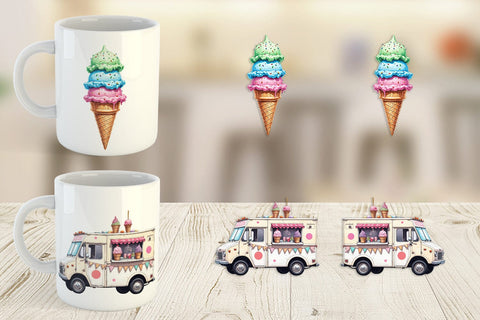 Mug Wrap Carnival Ice Cream Sublimation artnoy 