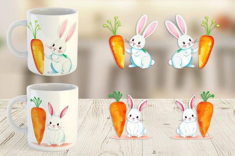 Mug Wrap Carrot Bunny Sublimation artnoy 