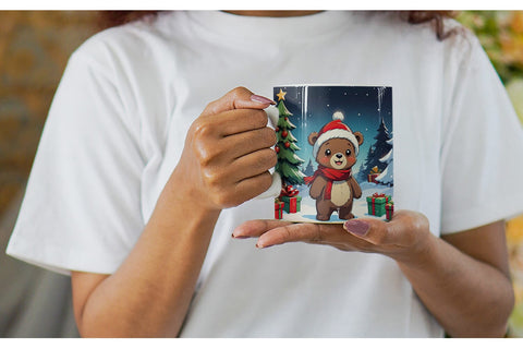 Mug Wrap Cartoon Christmas Bear Sublimation artnoy 