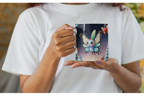 Mug Wrap Cartoon Christmas Butterfly Sublimation artnoy 