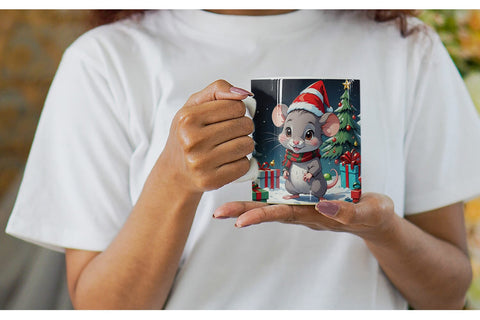 Mug Wrap Cartoon Christmas Mouse Sublimation artnoy 