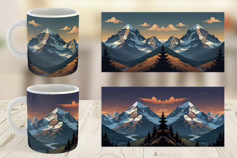 Mug Wrap Cartoon Mount Everest Sublimation artnoy 