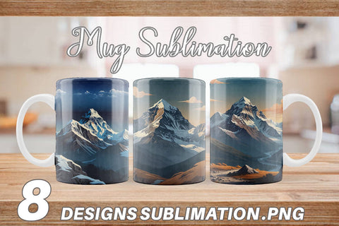 Mug Wrap Cartoon Mount Everest Sublimation artnoy 