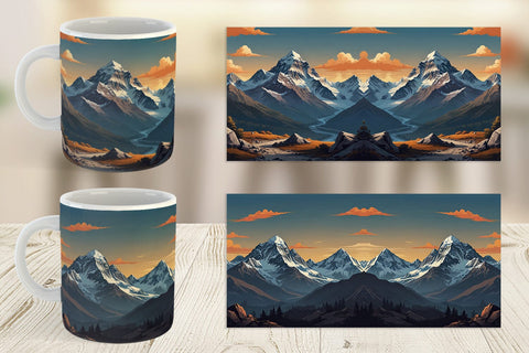Mug Wrap Cartoon Mount Everest Sublimation artnoy 