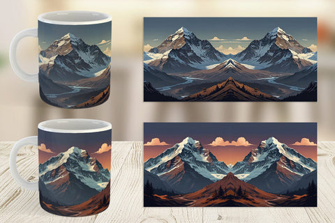 Mug Wrap Cartoon Mount Everest Sublimation artnoy 