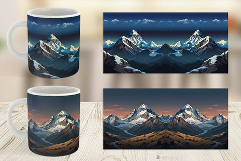 Mug Wrap Cartoon Mount Everest Sublimation artnoy 