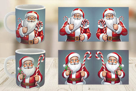 Mug Wrap Cartoon Santa Claus Sublimation artnoy 