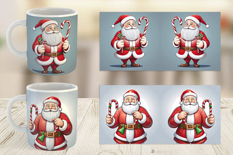 Mug Wrap Cartoon Santa Claus Sublimation artnoy 
