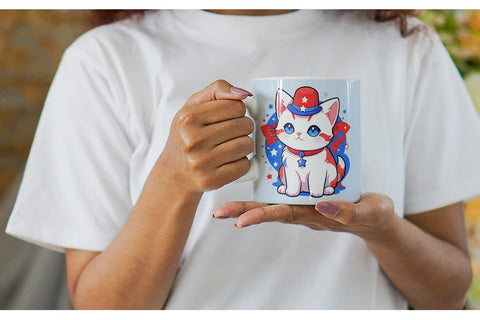 Mug Wrap Cat 4th July Sublimation artnoy 