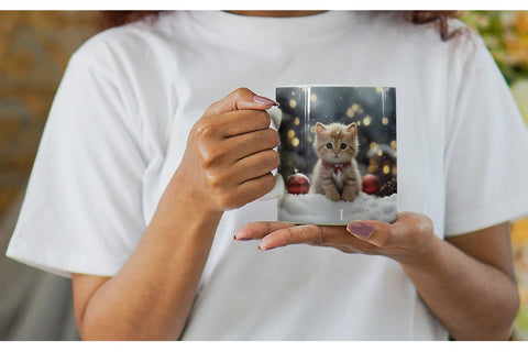 Mug Wrap Cat Christmas Sublimation artnoy 