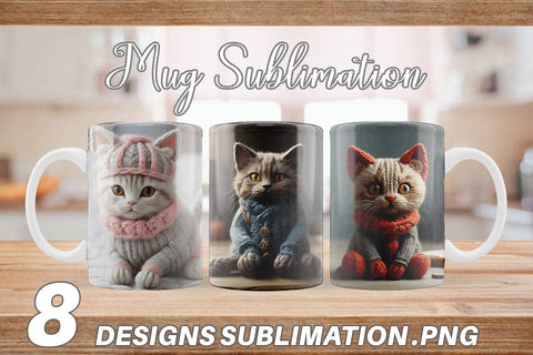 Mug Wrap Cat Embroidery Sublimation artnoy 