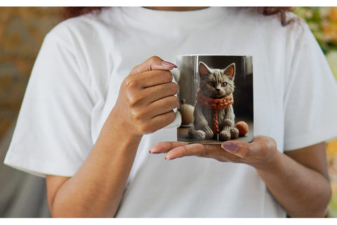 Mug Wrap Cat Embroidery Sublimation artnoy 