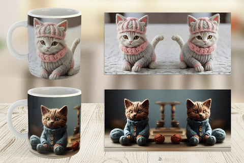 Mug Wrap Cat Embroidery Sublimation artnoy 