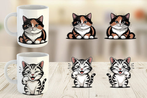 Mug Wrap Cat Mood Expressions Sublimation artnoy 
