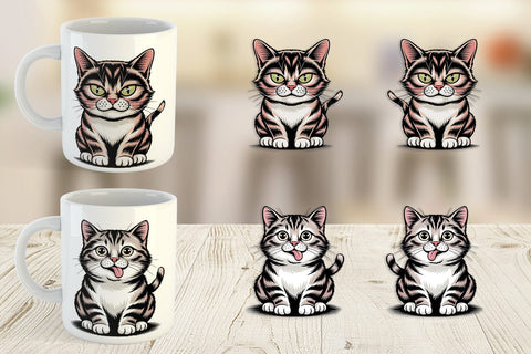 Mug Wrap Cat Mood Expressions Sublimation artnoy 