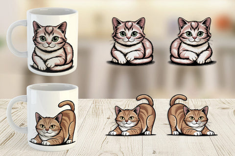 Mug Wrap Cat Mood Expressions Sublimation artnoy 
