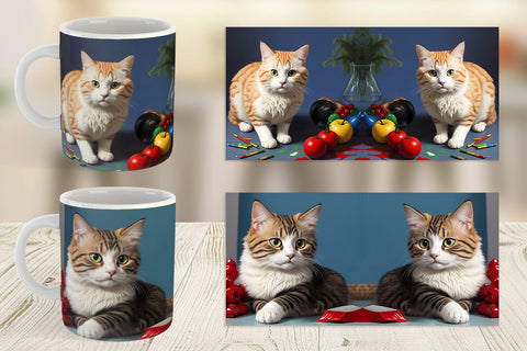 Mug Wrap Cat Noel Sublimation artnoy 