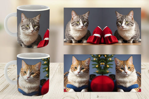 Mug Wrap Cat Noel Sublimation artnoy 