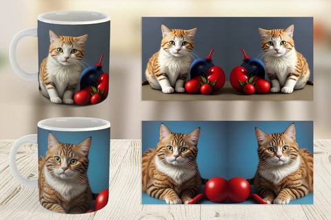 Mug Wrap Cat Noel Sublimation artnoy 