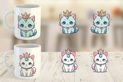 Mug Wrap Cat Wearing Crown Sublimation artnoy 